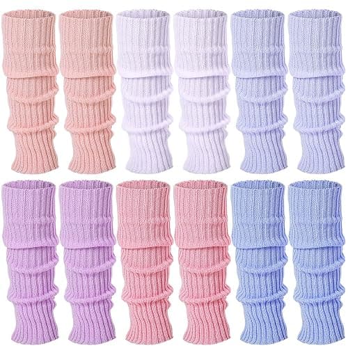 Sintege 6 Pairs Kawaii Leg Warmers Japanese Style Knitted Loose Socks Leg Warmers for Girls Women Lolita Costume School - Image 1