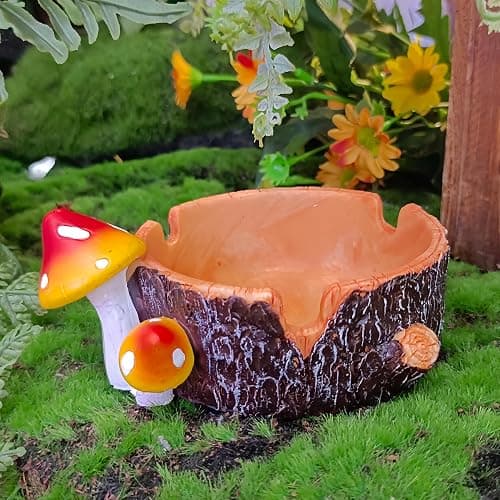Ashtray Cigarette Snuffer for Smokers Cool Ashtrays,Mushroom Ashtray Outdoor Ashtray Decor, Mushroom Gifts for Home Office thumbnail 5