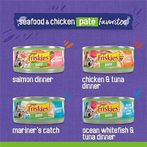 Purina Friskies Pate Wet Cat Food Variety Pack Seafood and Chicken Pate Favorites - 48 ct. Can thumbnail 2