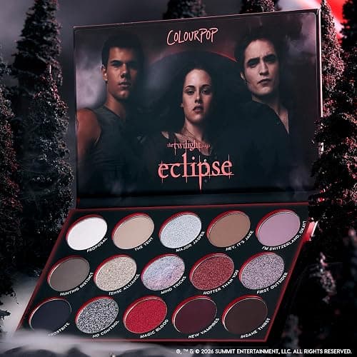 ColourPop x The Twilight Saga Eclipse Eyeshadow Palette - Limited Edition 15-Shade Matte, Metallic & Glitter Eyeshadow Palette - High-Pigment Eye Makeup with a Long-Wearing Formula (0.63 oz) thumbnail 7