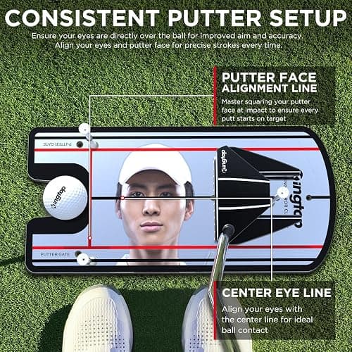 KINGTOP Golf Putting Mirror - Alignment Putting Training Aids for Consistency & Accuracy - Ideal for Indoor | Outdoor Practice, with Carry Bag and Golf Tees thumbnail 4
