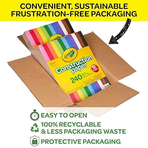 Crayola Construction Paper Bulk Pack (480 Sheets) – 10 Assorted Colors, 9x12, Classroom Arts & Crafts Supplies for Kids, Art Paper for School Projects thumbnail 6