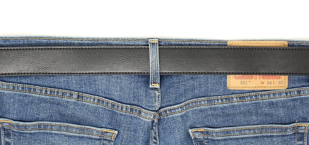 Leather Belt Strap with Vintage Distressed Texture 1.5" Wide with Snaps and without Buckle thumbnail 5