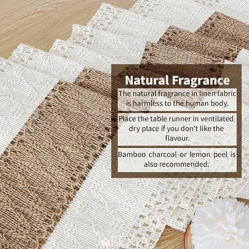 Fexia Boho Table Runner for Home Decor with Tassels 90 Inch Cream & Brown Macrame Runner for Dining & Bedroom Baby Bridal Shower Decor(12x90 Inches) - Brown - 12x90" thumbnail 4