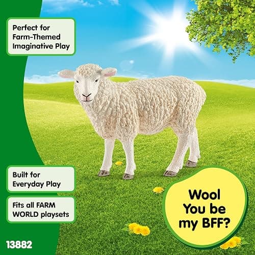 Schleich Farm World, Realistic Farm Animal Toys for Kids and Toddlers, Sheep Toy Figurine, Ages 3+ thumbnail 5