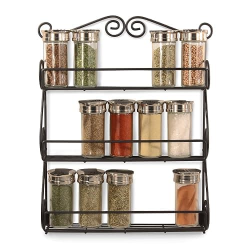 Spectrum Diversified Scroll Wall-Mounted Traditional Spice Rack Organizer for Cabinet & Kitchen, 3-Tier, Beauty & Nail Polish, 43710 thumbnail 9