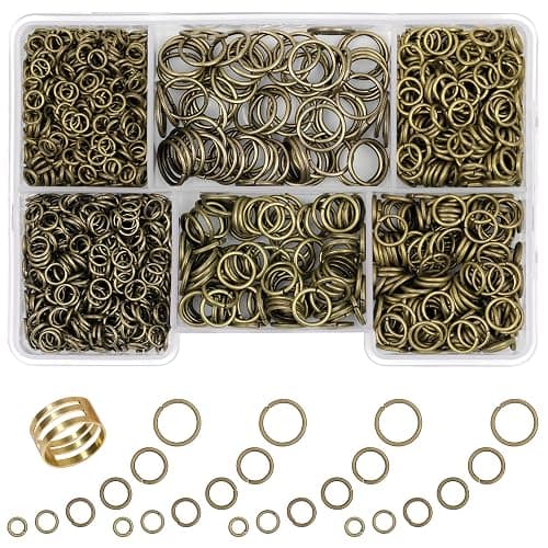 GMMA 1400 Pcs Mixed Size Jump Rings for Jewelry Making, Keychains, Necklace Repair & DIY Crafts - 4mm, 6mm, 5mm, 7mm, 8mm, 10mm - Antique Bronze - Image 1