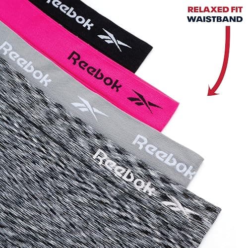Reebok Womens Boyshorts Underwear - 4 Pack Plus Size 3" Inseam Stretch Performance Boyshort Seamless Underwear for Women thumbnail 5
