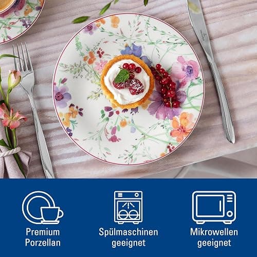 Villeroy & Boch Mariefleur Basic Assiette petit-déjeuner, 21 cm, Porcelaine Premium, Blanc/Multicolore thumbnail 2