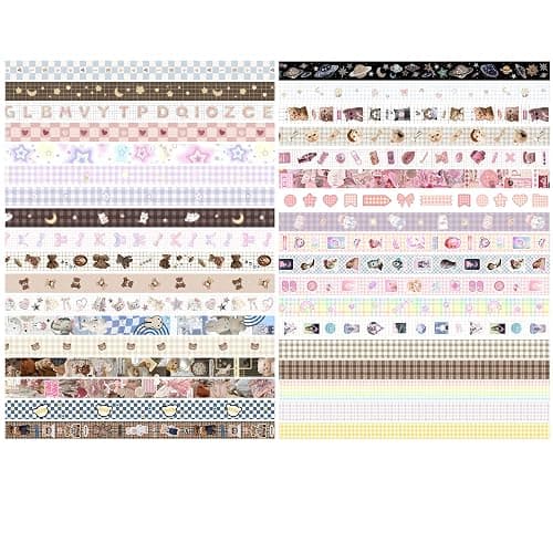 YUBBAEX Cute Washi Tape Value Pack 36 Rolls Aniamls Printed Masking Tape Kawaii Decorative for Arts, DIY Crafts, Journal Supplies, Planners, Scrapbook, Card/Gift Wrapping (Girly Style) thumbnail 4