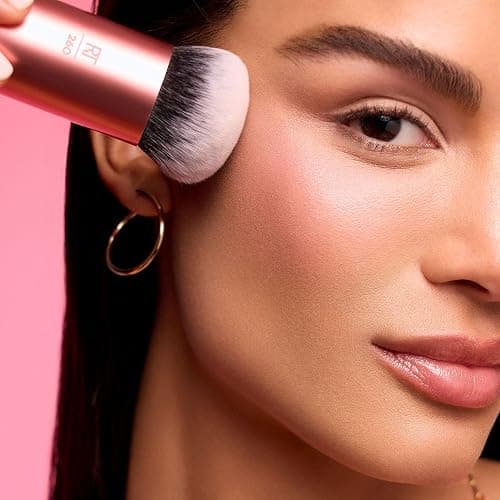 Real Techniques Bubble Blending Makeup Brush, Multipurpose Foundation Brush For Liquid, Cream, & Powder Products, Unique Round Brush Head, Synthetic Bristles, Vegan & Cruelty Free, 1 Count thumbnail 5