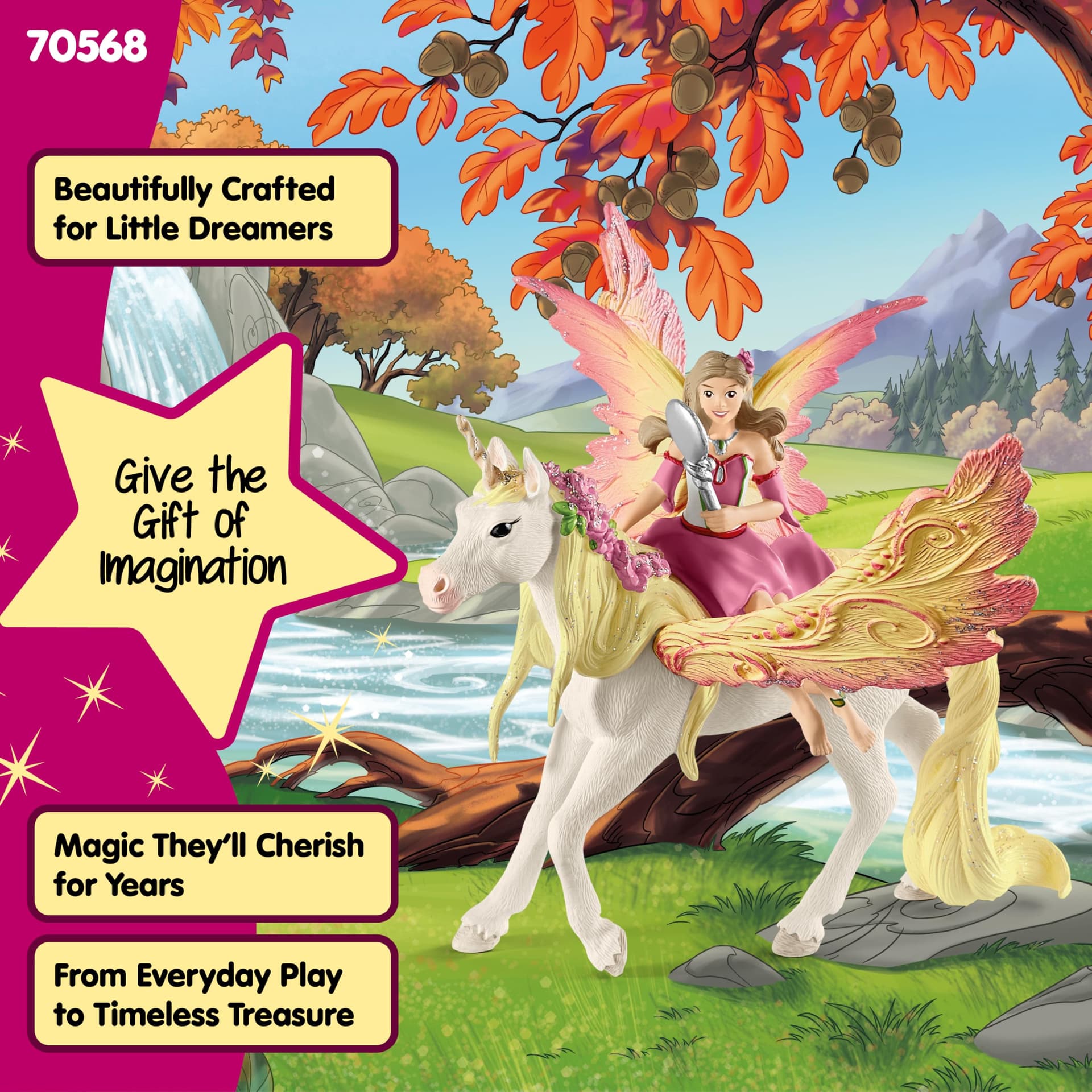 schleich BAYALA 70568 Pegasus Unicorn Feya Figure with Mirror and Magnet Gift for Girls and Boys Birthday Decoration and Collectible Figures from 5 Years | Set of 3 thumbnail 7