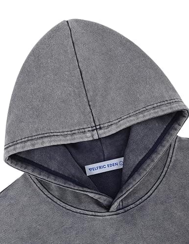 Aelfric Eden Washed Plain Hoodies For Men Women Vintage Acid Wash Oversized Sweatshirts Casual Streetwear Pullover Hoodie thumbnail 5