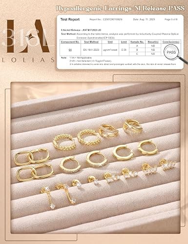 LOLIAS Hypoallergenic Flat Back Earrings for Women-14K Gold Plated Cartilage Earring Stacks-20G Surgical Stainless Steel Earrings-Small Flatback Stud Hoop Earring Sets for Multiple Piercing Jewelry thumbnail 3