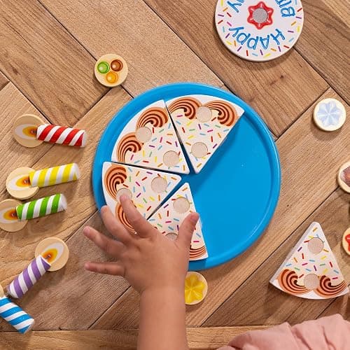 Melissa & Doug Birthday Party Cake - Wooden Play Food with Mix-n-Match Toppings and 7 Candles thumbnail 8