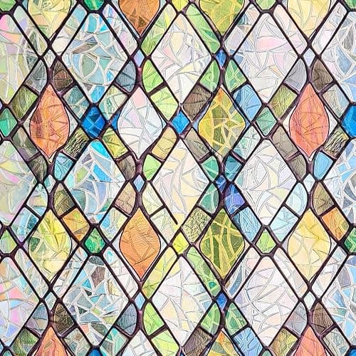ADD.HERES Window Privacy Film, Stained Glass Decorative Static Cling, Removable Laser Sun Blocking Vinyl Covering,Window Film for Home Kitchen Living Room, Rainbow Crystal Shards, 17.3 x 78.7in thumbnail 8