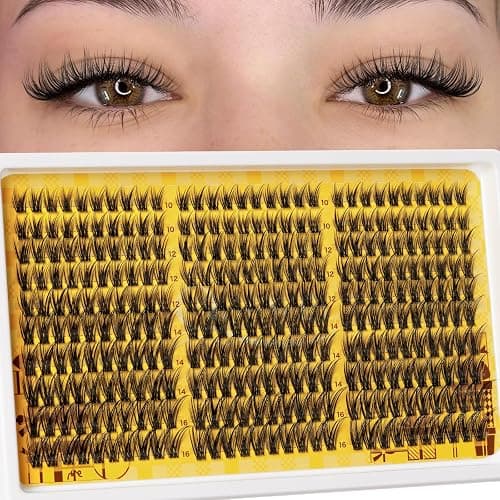 QUEWEL Lash Clusters Wispy Eyelash Clusters 300 Pcs Natural Cluster Eyelash Extensions C Curl, Mixed Length 10-16mm DIY Individual Lashes Cluster at Home for Countless Stunning Looks (QU45) - Image 1