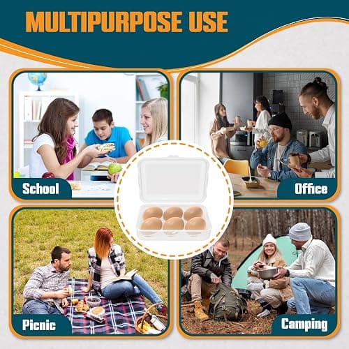 ZPU Egg Holder Camping, 2Pcs 6 Grid Egg Container, Plastic Egg Carrier for Camping Picnic Travel Outdoor Refrigerator Kitchen, Protective Egg Storage Case, Blue thumbnail 7