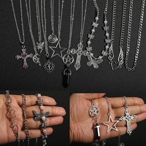 LIRUNQIN Y2k Accessories Goth Grunge Y2k Star Indie Butterfly Boho Cross Pendent Y2k Jewelry for Women Men thumbnail 6