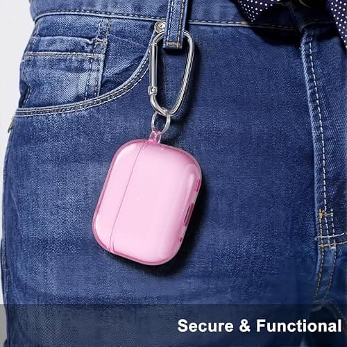 LoeoeL for Airpods Pro 3 Case Clear, Transparent Silicone Cute Girly Airpods Pro 3rd Generation Case with Keychain, Hard Shell Plastic Airpods Cover Accessories for Women Girls, Light Pink thumbnail 6