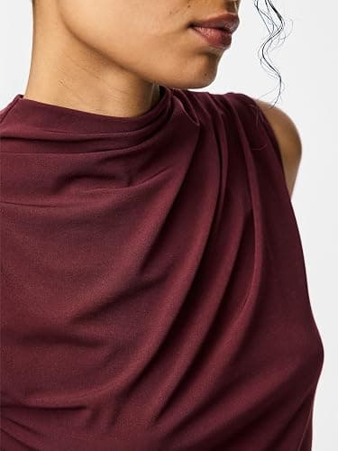 PIECES Women's Pcmadison Sl Draped Top Noos Bc thumbnail 6