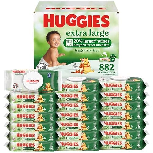 Huggies Extra Large Baby Wipes, Unscented, 21 Flip-Top Pack, 882 XL Wipes Total, Packaging May Vary - Image 1
