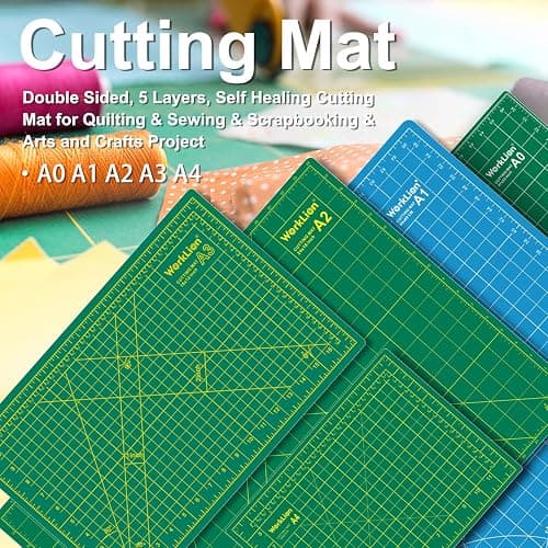 Worklion Self Healing Cutting Mat for Craft-Thickened 18inch x 12inch fabric sewing mat for quilting,rotary cutting, nonslip thumbnail 5