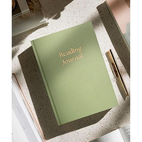 Paperell Reading Journal - 52 Reviews - Book Journal Gift for Book Lovers - Review, Log & Track Your Reading - Avid Readers Accessories - Linen Hardcover - Sage Green thumbnail 2