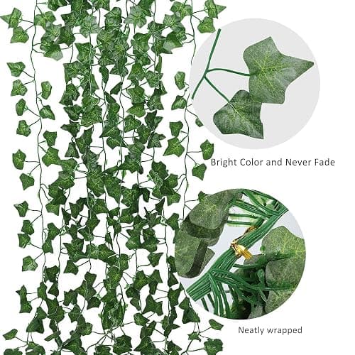 RECUTMS Fake Vines 24 Pack 173 FT Artificial Ivy Leaves Wall Decor Leaf Plants Greenery Garland Hanging Plant Vine Fake Leaf Vines for Room Garden Office Wedding Wall Decor thumbnail 4