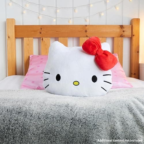 Get Trend Hello Kitty Sanrio 3D Plush Cushion for Sofa & Bed, Kawaii Hugging & Cuddle Cushion for Kids Teens & Adults, Bedroom Accessories, Gifts for Girls (White Hello Kitty, L37 x W32) thumbnail 2