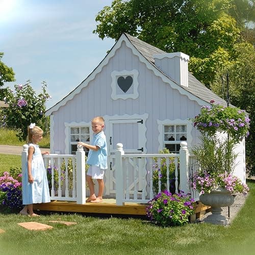 8x8 Gingerbread Cottage Playhouse with Floor, Deck and Rail, Outdoor Wood Do-It-Yourself Kit thumbnail 6