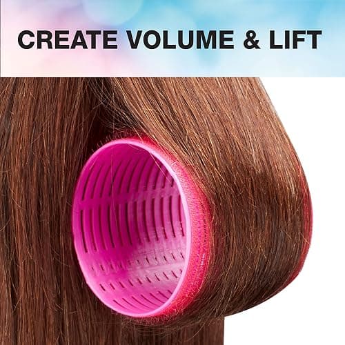 Conair Heatless Curls - Extra Large Hair Rollers - heatless overnight curlers for long lengths - volumized waves - Hot Pink - 9 Count w/storage case thumbnail 4