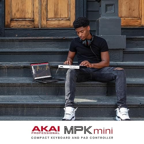 Akai Professional MPK Mini MK3-25 Key USB MIDI Keyboard Controller With 8 Backlit Drum Pads, 8 Knobs, Music Production Software and Native Instruments Sound Package (NKS Integration), White thumbnail 9
