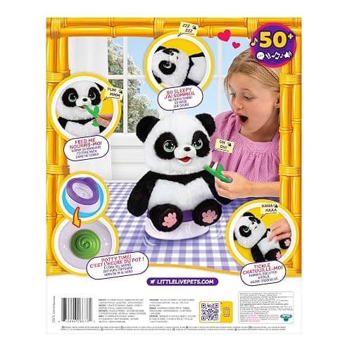 Little Live Pets My Baby Talking Panda ChuChu, Cuddly Panda Toy Plush with 50+ Sounds, Potty Dance, Kick, Feed, Kids Interactive Animal Toys Ages 4+ thumbnail 10