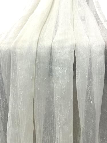 sheetsnthings Solid Abri 50-Inch Wide x 216-Inch Long Crushed Sheer Scarf, Ivory thumbnail 5