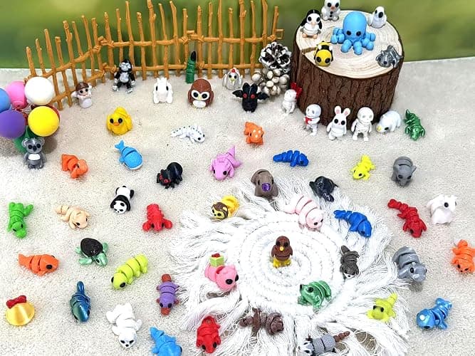 60Pcs Random 3D Printed Animals,Mystery Pack Articulated Figurines Fidget Toy,Gifts for Kids Graduation Rewards,Easter Egg Stuffers,Christmas Birthday Gifts thumbnail 5