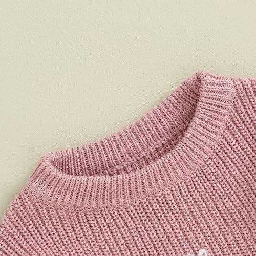 Mubineo Baby Girl Winter Clothes Cute Flower Sweater Crewneck Pullover Long Sleeve Knit Newborn Infant Sweaters thumbnail 4