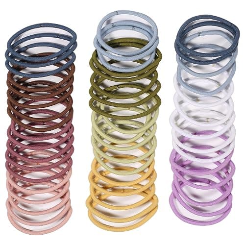 Sderoq 50PCS Womens Elastics Hair Tie, 4mm Colorful Ponytail Holders Hair Bands for Medium to Thick Hair, Curly Hair thumbnail 4