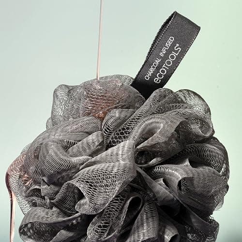 EcoTools Charcoal EcoPouf, Loofah Sponge for Bath & Shower, Infused Pouf, Recycled Netting, Exfoliation Removes Dead Skin, Eco-Friendly Bath Accessory, Cruelty-Free, Color May Vary, 1 Count (60g) - 1 Count (Pack of 1) - Charcoal Infused Sponges thumbnail 5