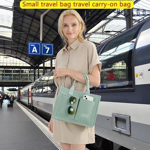 ZHMO Canvas Tote Bag for Women,Women's Bags Crossbody Bags Work Laptop Tote Bag Large Handbags Purse for Travel Nurse Teacher thumbnail 8