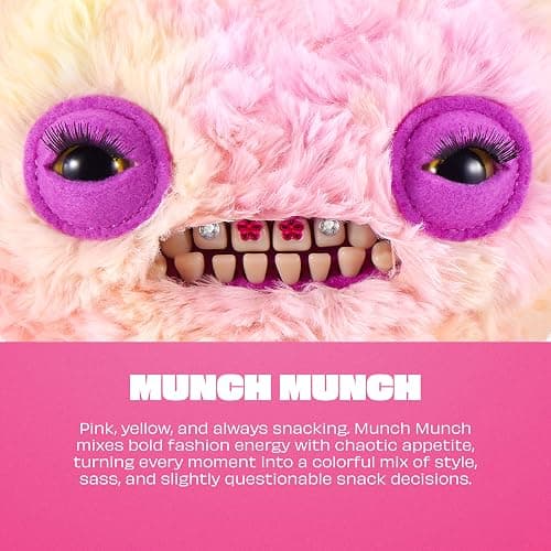 Fuggler Baddies Fuggs 9 Inch Plush Collectible Toy (Munch Munch) by ZURU Featuring Funny Ugly Monster Designs with Fierce Attitude, Bold Style, Unsettling Expressions thumbnail 4