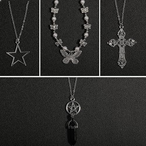 LIRUNQIN Y2k Accessories Goth Grunge Y2k Star Indie Butterfly Boho Cross Pendent Y2k Jewelry for Women Men thumbnail 7