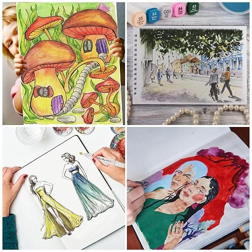 YASNAY Alcohol Markers, 48 Colors Dual Tip Art Marker, Drawing Markers, Coloring Marker for Kids Sketching Adult Coloring thumbnail 6