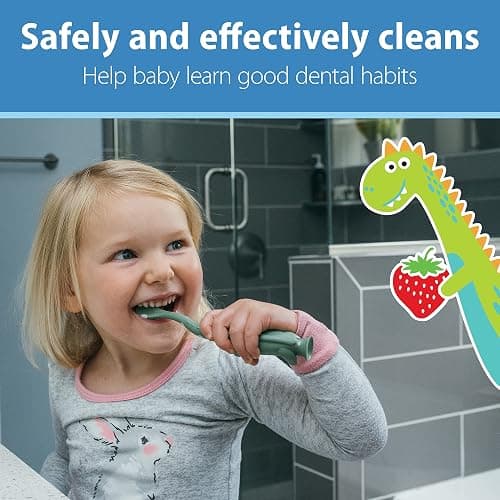 Dr. Brown's Baby Toothpaste, Strawberry Flavor Toddlers and Kids Love, Fluoride Free, Made in The USA, 0-3 Years, 1.4oz, 3 Pack thumbnail 5
