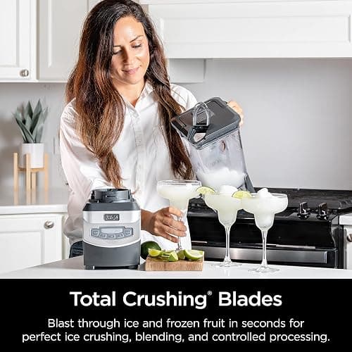 Ninja BL660 Professional Compact Smoothie & Food Processing Blender, 1100-Watts, 3 Functions -for Frozen Drinks, Smoothies, Sauces, & More, 72-oz.* Pitcher, (2) 16-oz. To-Go Cups & Spout Lids, Gray thumbnail 5