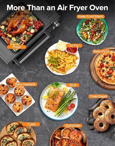 Nuwave Bravo Pro Smart Air Fryer, 21QT, 12-in-1 Functions, 50-450°F Range, 1800W Power, PFAS-Free - Black thumbnail 7