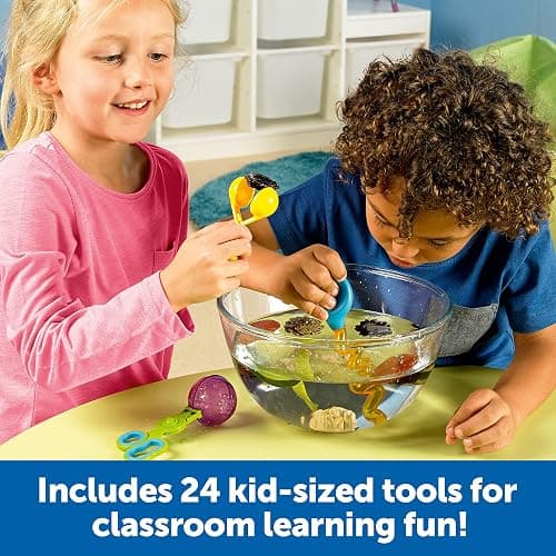 Learning Resources Helping Hands Fine Motor Tools Classroom Set,24 Pieces, Ages 3+, fine motor skills, teacher resources for classroom, sensory toys for toddlers, Scoopers and Tweezers toys thumbnail 2