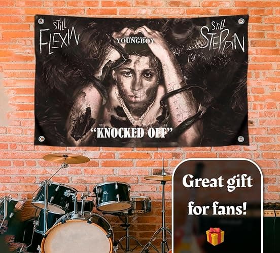3x5 Ft Rapper Personal Art USA Polyester Flag for Outdoor or Indoor with 4 Grommets - American Single Sided Flag for College Dorm Room Bedroom Men Cave - Wall Rap Music Decorations for Boys or Girls thumbnail 5