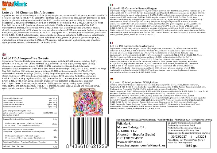 Mega Box 110 friandises remplies de pinata sans allergène, friandises et bonbons – Parfait pour les anniversaires, fêtes, Noël, Halloween. Sans gluten et sans lait. Comprend des langues de fraise. thumbnail 3