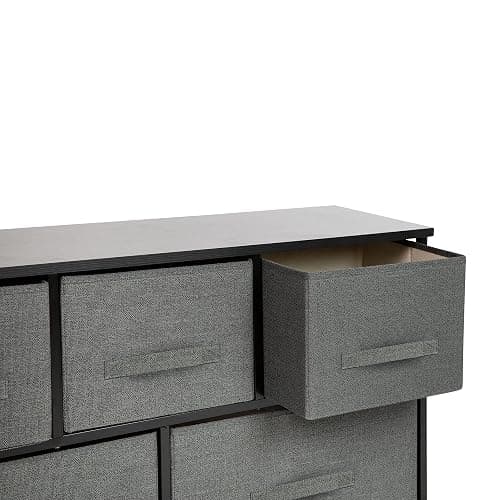 EMMA + OLIVER 5 Drawer Storage Chest with Black Wood Top & Dark Gray Fabric Pull Drawers thumbnail 9